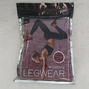 L/XL Women's Athletic Legwear - Maroon White Full Length